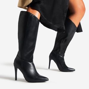 Black Stiletto knee high Boot